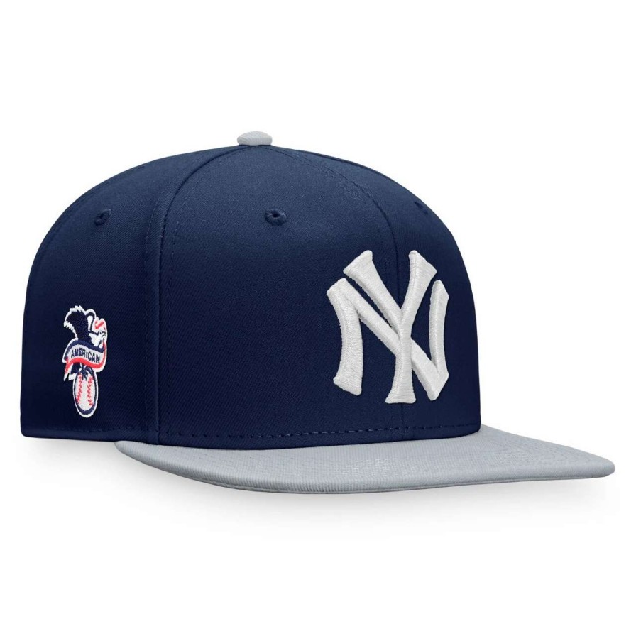 New York Yankees Caps * | Men'S New York Yankees Fanatics Branded Navy/Gray Fundamental Two-Tone Snapback Hat