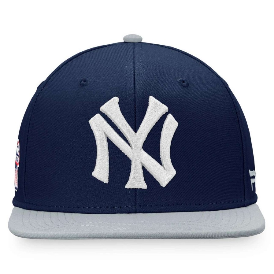 New York Yankees Caps * | Men'S New York Yankees Fanatics Branded Navy/Gray Fundamental Two-Tone Snapback Hat