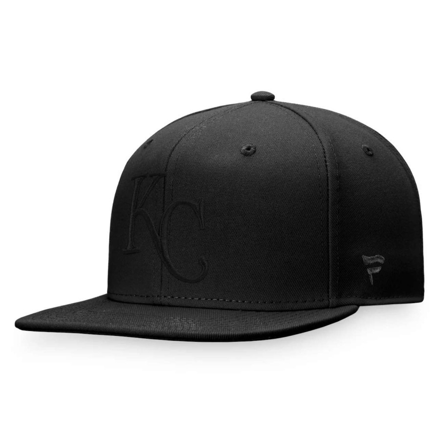 Kansas City Royals Caps * | Men'S Kansas City Royals Fanatics Branded Black On Black Snapback Hat