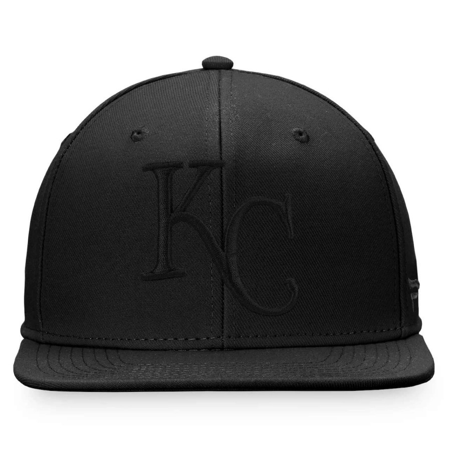 Kansas City Royals Caps * | Men'S Kansas City Royals Fanatics Branded Black On Black Snapback Hat