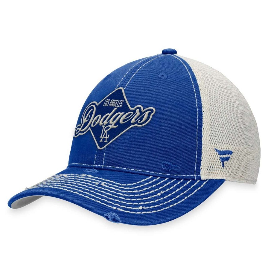 Los Angeles Dodgers Caps * | Men'S Los Angeles Dodgers Fanatics Branded Royal Heritage Trucker Snapback Hat