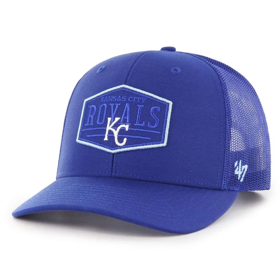 Kansas City Royals Caps * | Men'S Kansas City Royals '47 Royal Ridgeline Tonal Patch Trucker Adjustable Hat