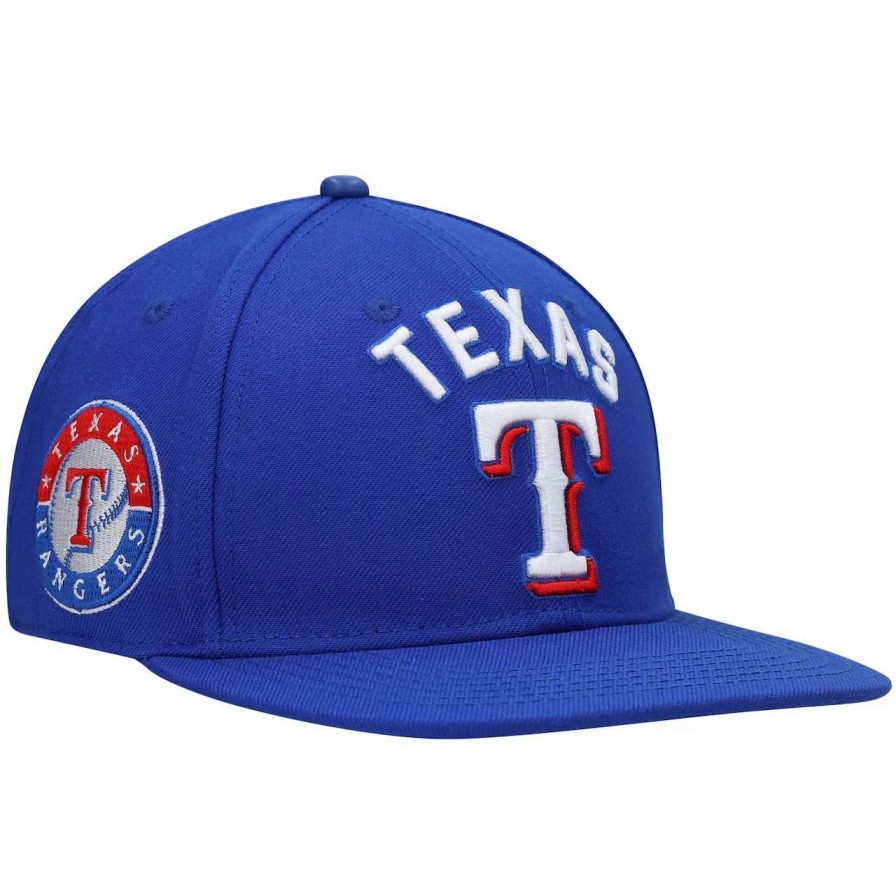 Texas Rangers Caps * | Men'S Texas Rangers Pro Standard Royal Stacked Logo Snapback Hat