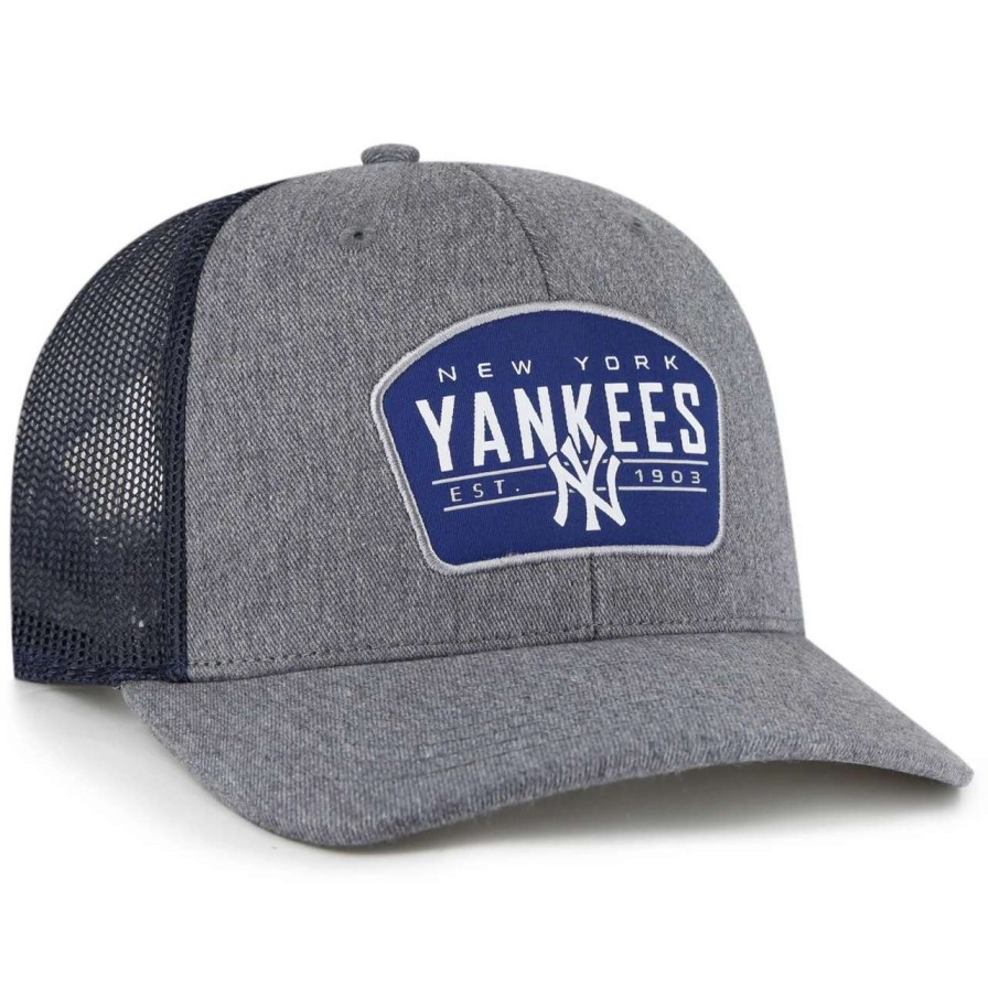 New York Yankees Caps * | Men'S New York Yankees '47 Charcoal/Navy Slate Trucker Snapback Hat