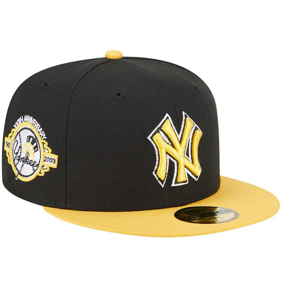 New York Yankees Caps * | Men'S New York Yankees New Era Black/Gold 59Fifty Fitted Hat