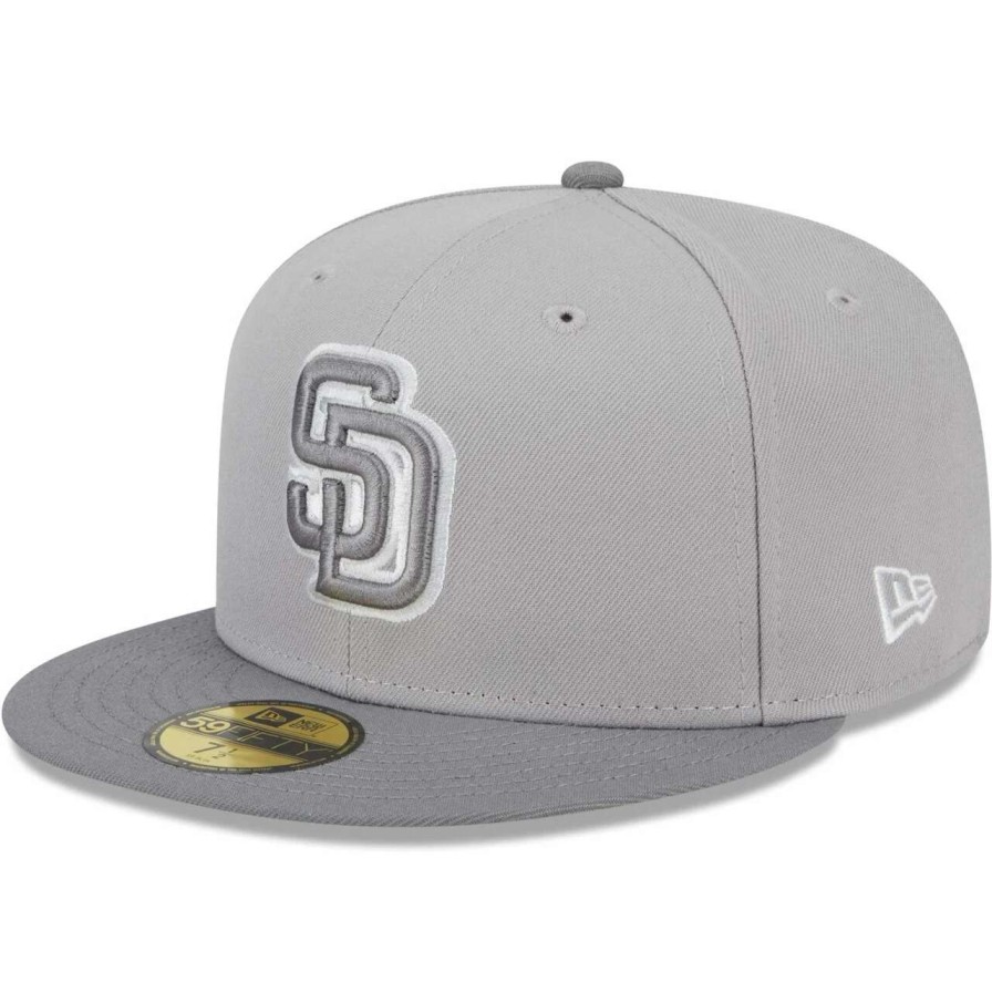 San Diego Padres Caps * | Men'S San Diego Padres New Era Gray Green Undervisor 59Fifty Fitted Hat