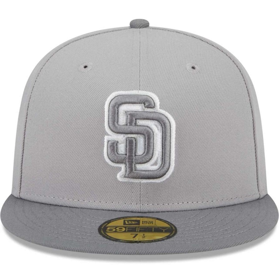 San Diego Padres Caps * | Men'S San Diego Padres New Era Gray Green Undervisor 59Fifty Fitted Hat