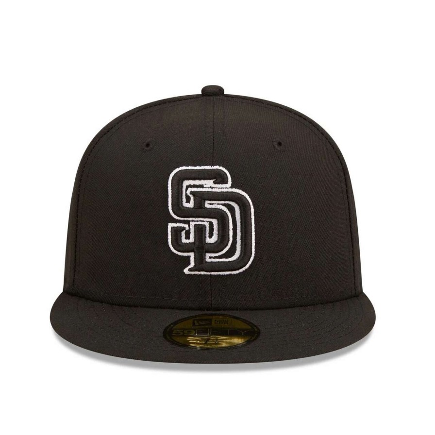 San Diego Padres Caps * | Men'S San Diego Padres New Era Black On Black Dub 59Fifty Fitted Hat