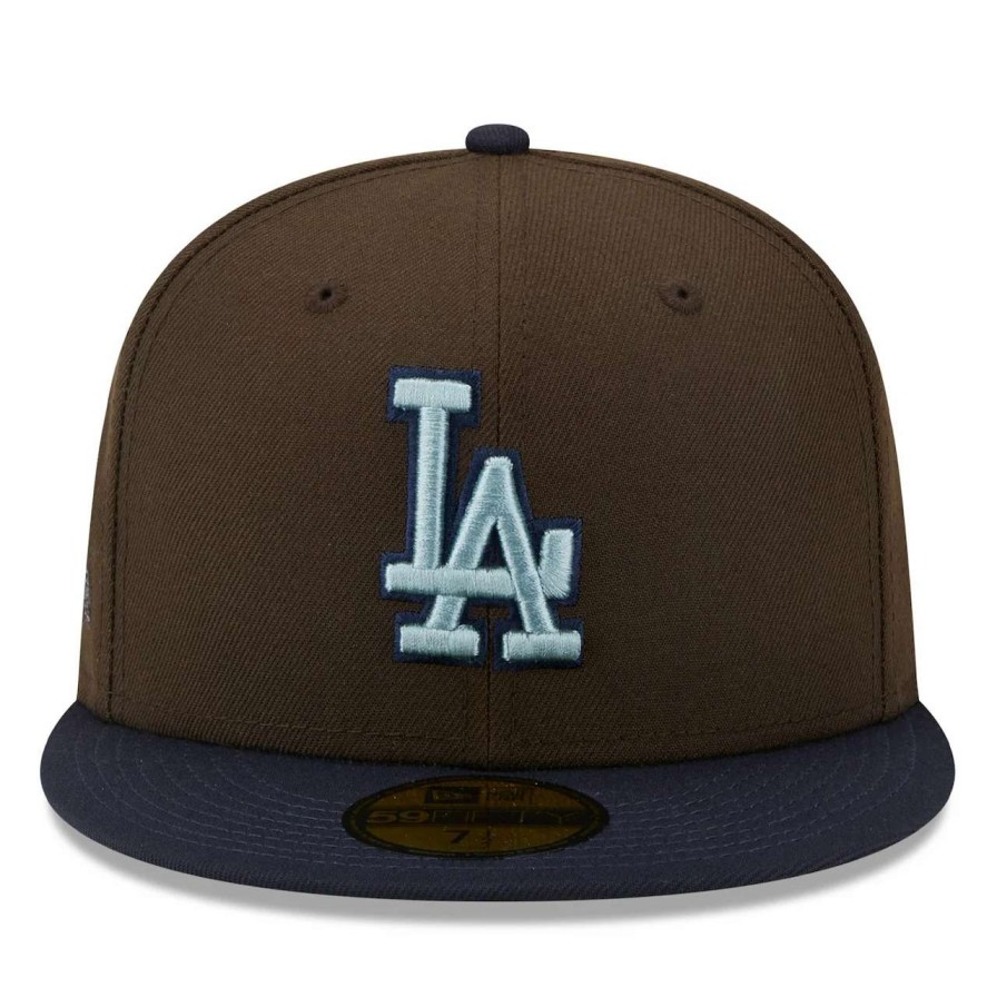 Los Angeles Dodgers Caps * | Men'S Los Angeles Dodgers New Era Brown/Navy 1981 World Series Walnut 9Fifty Fitted Hat