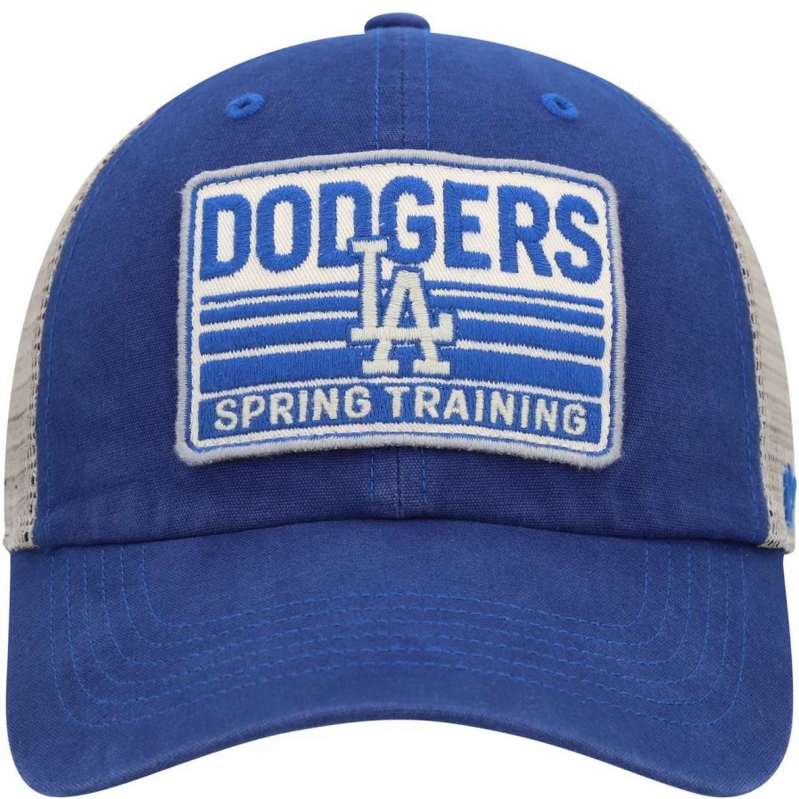 Los Angeles Dodgers Caps * | Men'S Los Angeles Dodgers '47 Royal/Tan Four Stroke Clean Up Trucker Snapback Hat