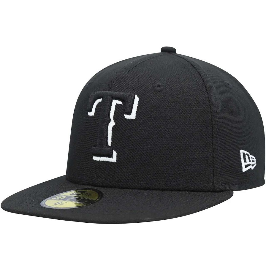 Texas Rangers Caps * | Men'S Texas Rangers New Era Black On Black Dub 59Fifty Fitted Hat