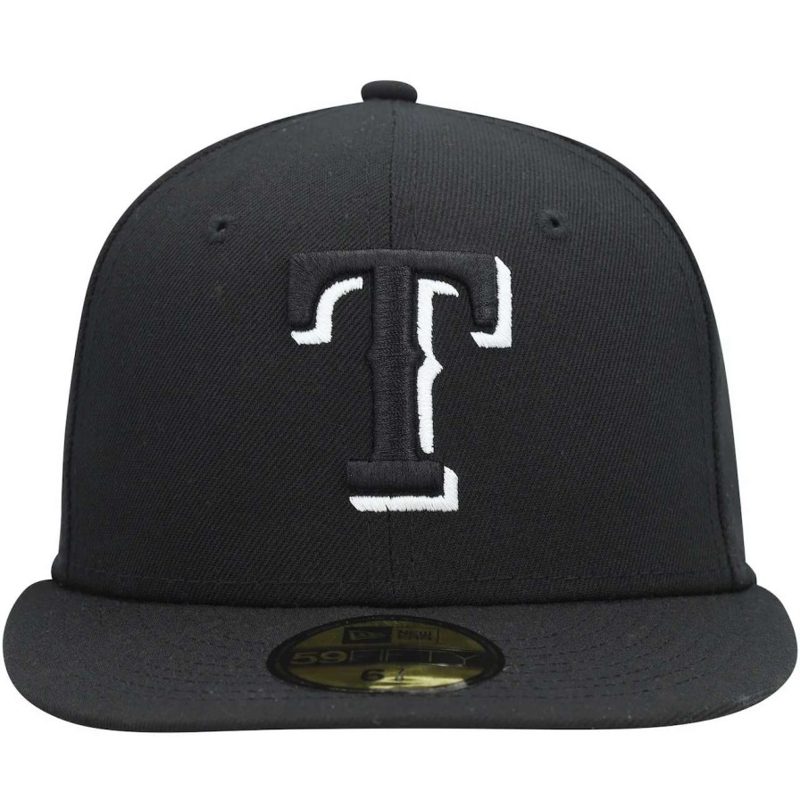 Texas Rangers Caps * | Men'S Texas Rangers New Era Black On Black Dub 59Fifty Fitted Hat