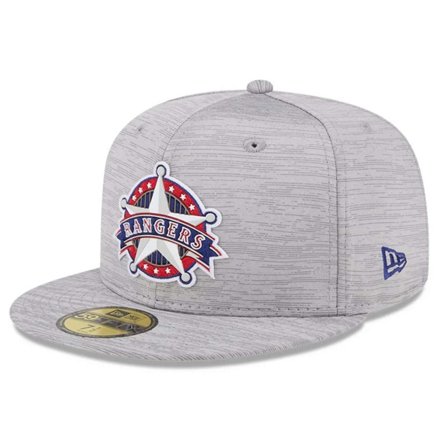 Texas Rangers Caps * | Men'S Texas Rangers New Era Gray 2023 Clubhouse 59Fifty Fitted Hat