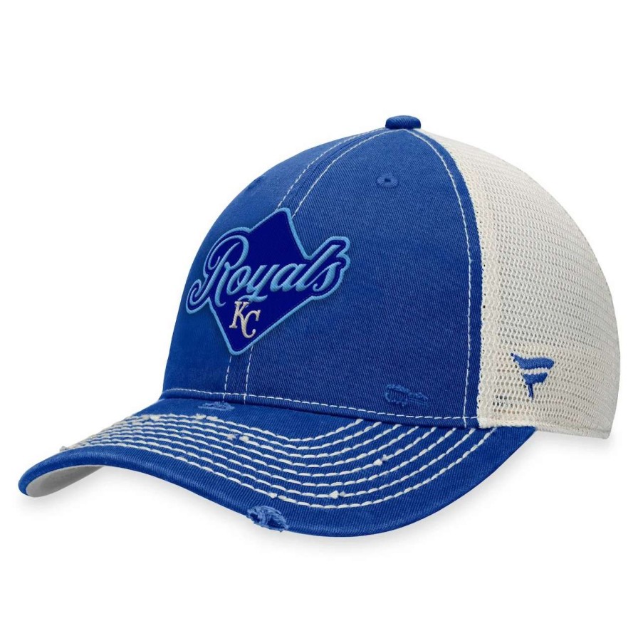 Kansas City Royals Caps * | Men'S Kansas City Royals Fanatics Branded Royal Heritage Trucker Snapback Hat