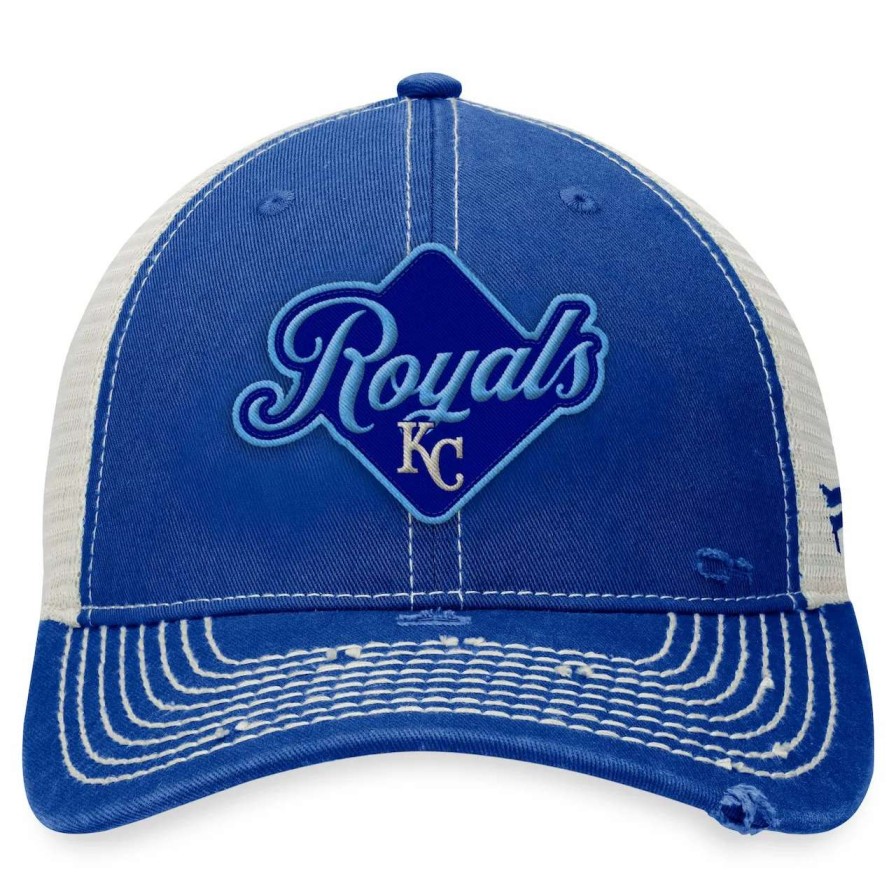 Kansas City Royals Caps * | Men'S Kansas City Royals Fanatics Branded Royal Heritage Trucker Snapback Hat