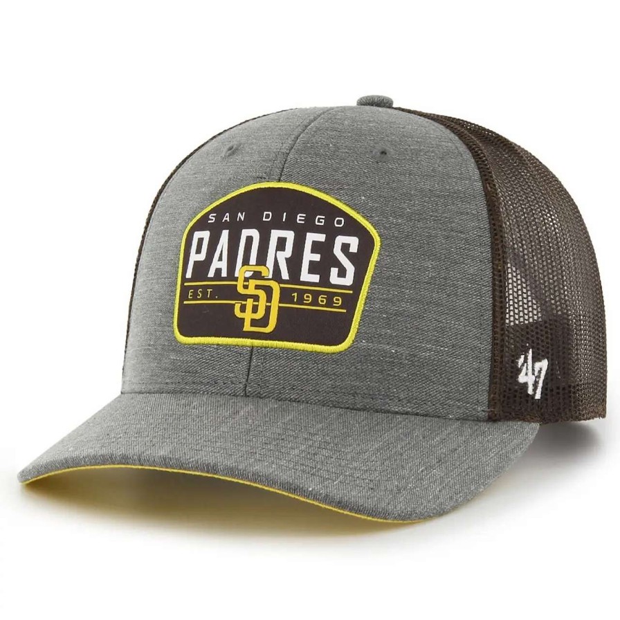 San Diego Padres Caps * | Men'S San Diego Padres '47 Charcoal Slate Trucker Snapback Hat