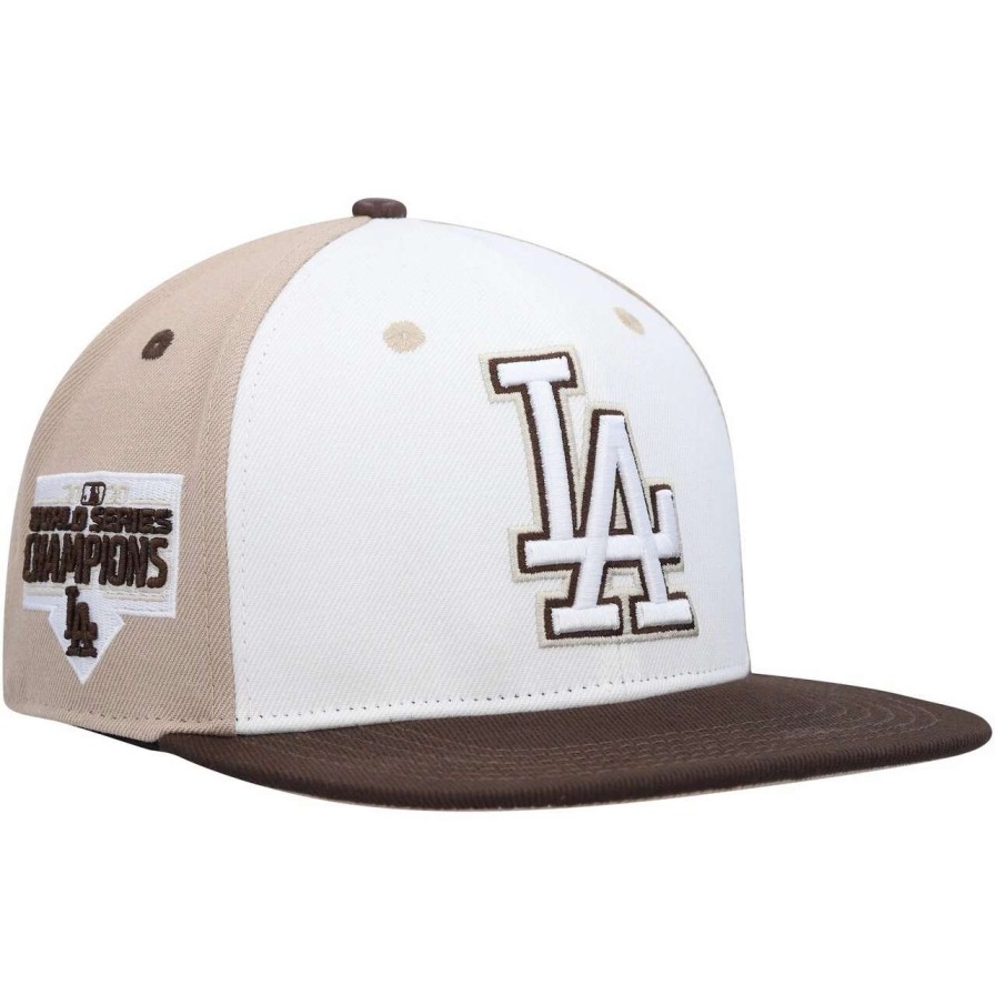 Los Angeles Dodgers Caps * | Men'S Los Angeles Dodgers Pro Standard White/Brown Chocolate Ice Cream Drip Snapback Hat