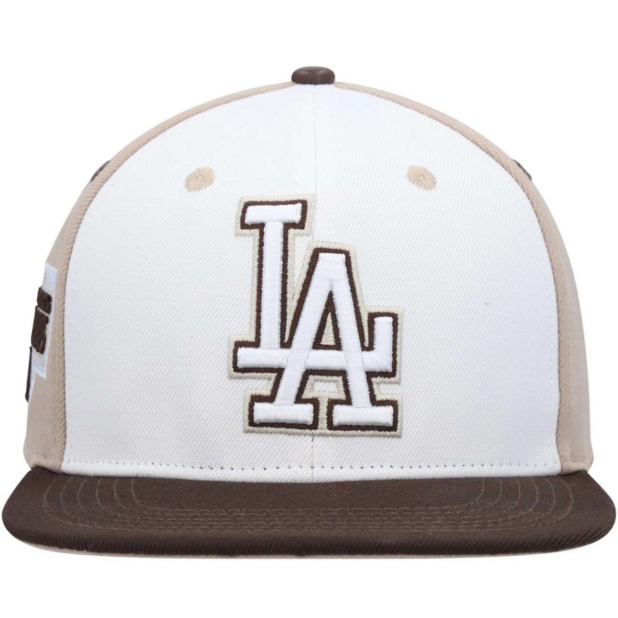 Los Angeles Dodgers Caps * | Men'S Los Angeles Dodgers Pro Standard White/Brown Chocolate Ice Cream Drip Snapback Hat