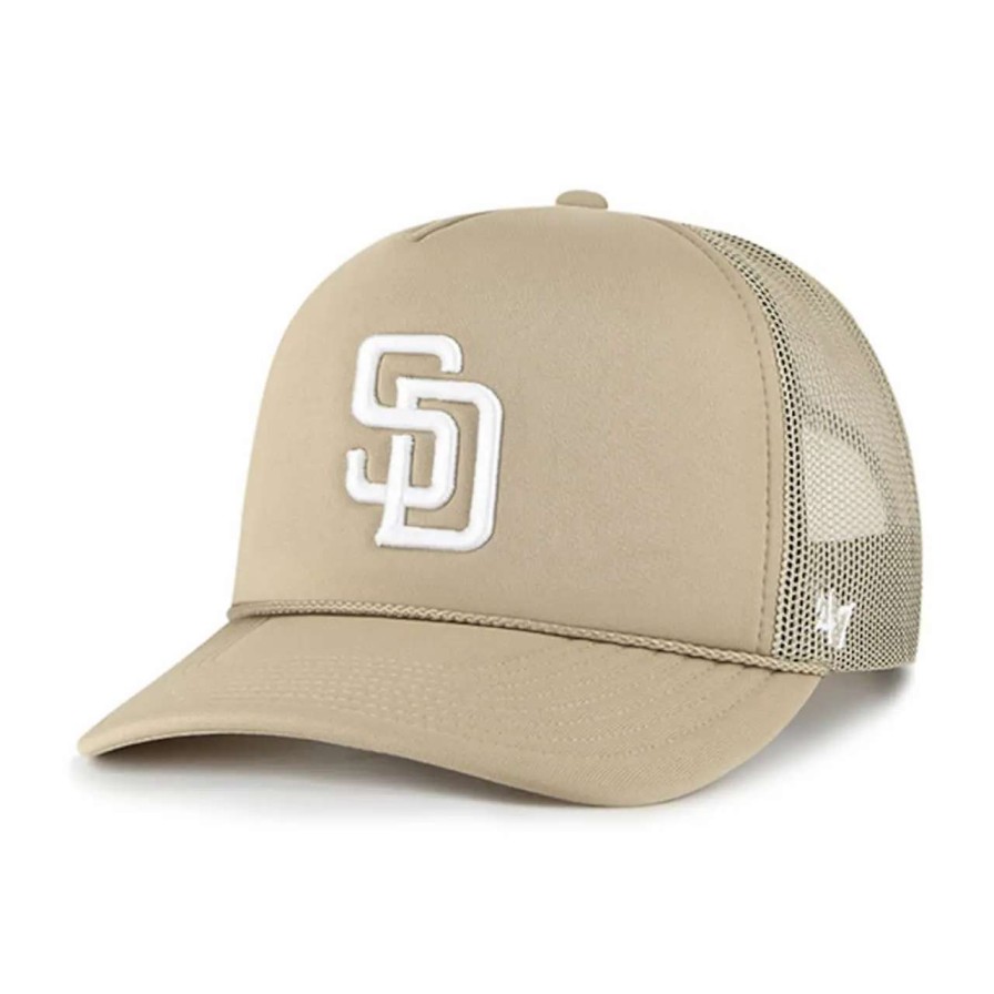 San Diego Padres Caps * | Men'S San Diego Padres '47 Khaki Foamo Trucker Snapback Hat