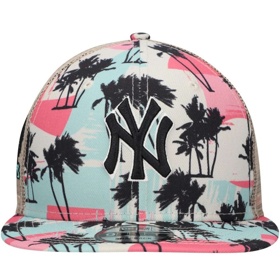 New York Yankees Caps * | Men'S New York Yankees New Era Natural Retro Beachin' Trucker 9Fifty Snapback Hat