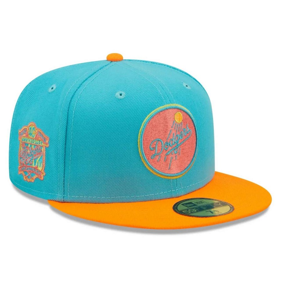 Los Angeles Dodgers Caps * | Men'S Los Angeles Dodgers New Era Blue/Orange Vice Highlighter 59Fifty Fitted Hat