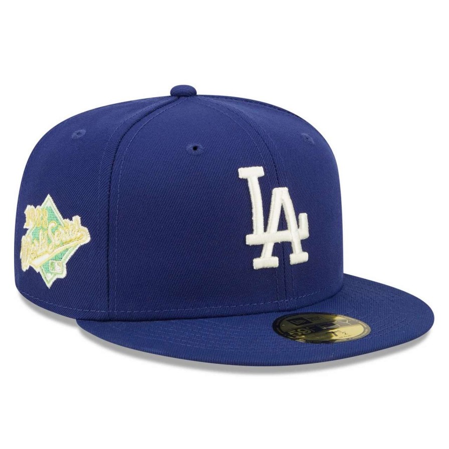 Los Angeles Dodgers Caps * | Men'S Los Angeles Dodgers New Era Royal 1988 World Series Champions Citrus Pop Uv 59Fifty Fitted Hat