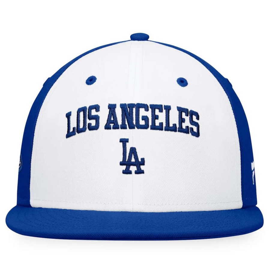 Los Angeles Dodgers Caps * | Men'S Los Angeles Dodgers Fanatics Branded White/Royal Iconic Color Blocked Fitted Hat