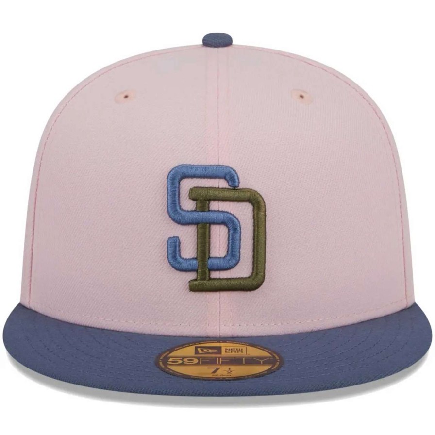 San Diego Padres Caps * | Men'S San Diego Padres New Era Pink/Blue Olive Undervisor 59Fifty Fitted Hat