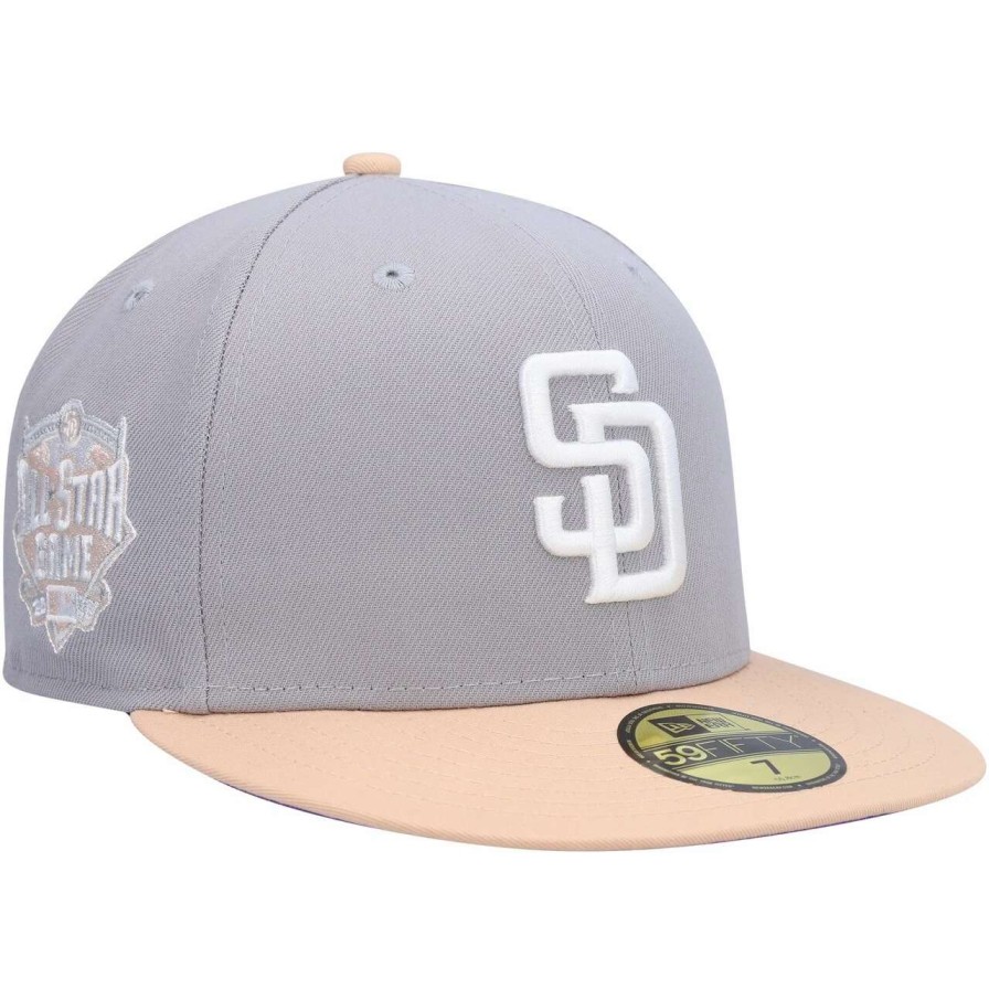 San Diego Padres Caps * | Men'S San Diego Padres New Era Gray/Peach 2016 Mlb All-Star Game Purple Undervisor 59Fifty Fitted Hat