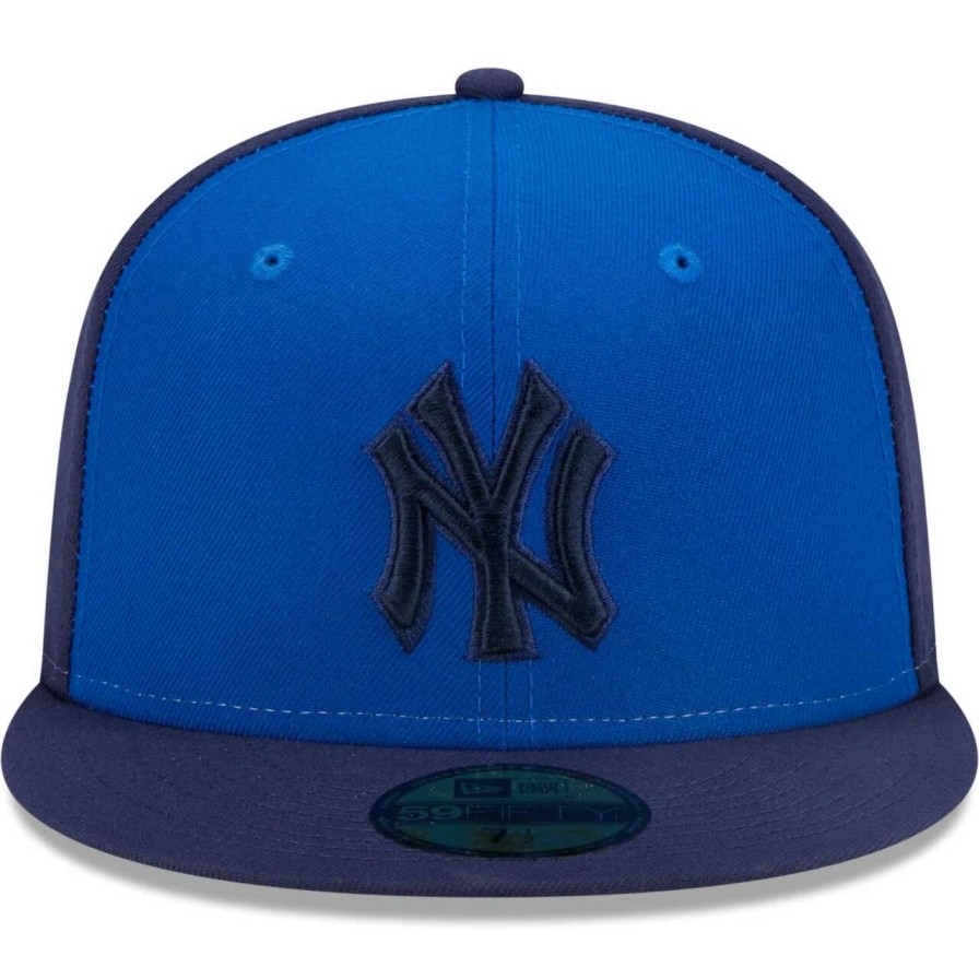 New York Yankees Caps * | Men'S New York Yankees New Era Blue Tri-Tone 59Fifty Fitted Hat