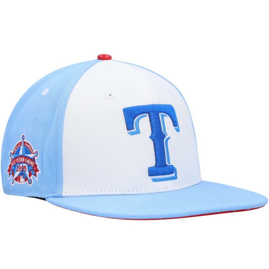 Texas Rangers Caps * | Men'S Texas Rangers Pro Standard White/Light Blue Blue Raspberry Ice Cream Drip Snapback Hat