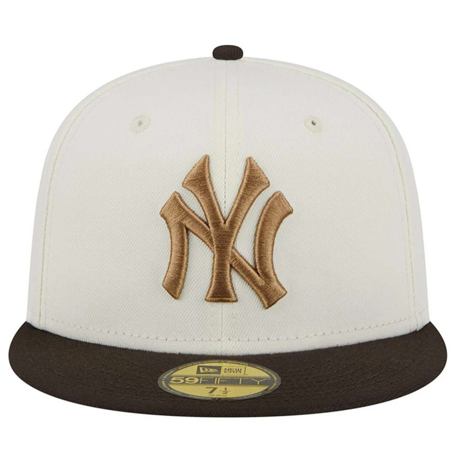 New York Yankees Caps * | Men'S New York Yankees New Era White/Brown 1956 World Series 59Fifty Fitted Hat