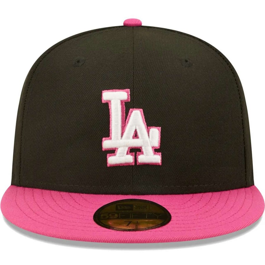 Los Angeles Dodgers Caps * | Men'S Los Angeles Dodgers New Era Black/Pink 1981 World Series Champions Passion 59Fifty Fitted Hat