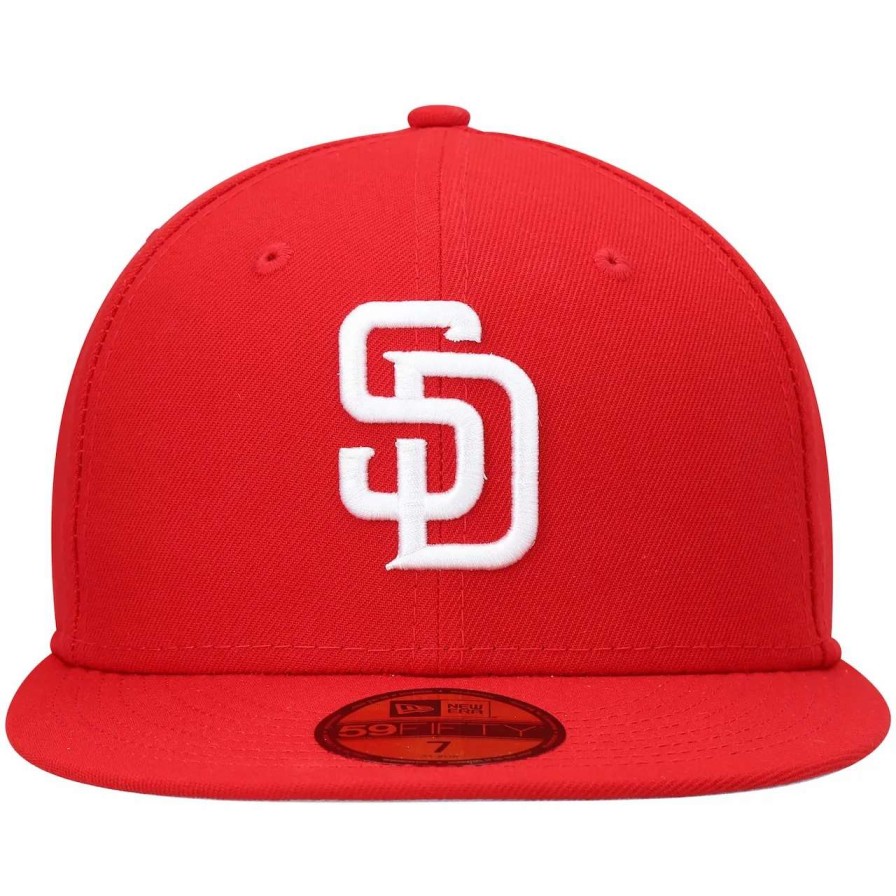 San Diego Padres Caps * | Men'S San Diego Padres New Era Red White Logo 59Fifty Fitted Hat