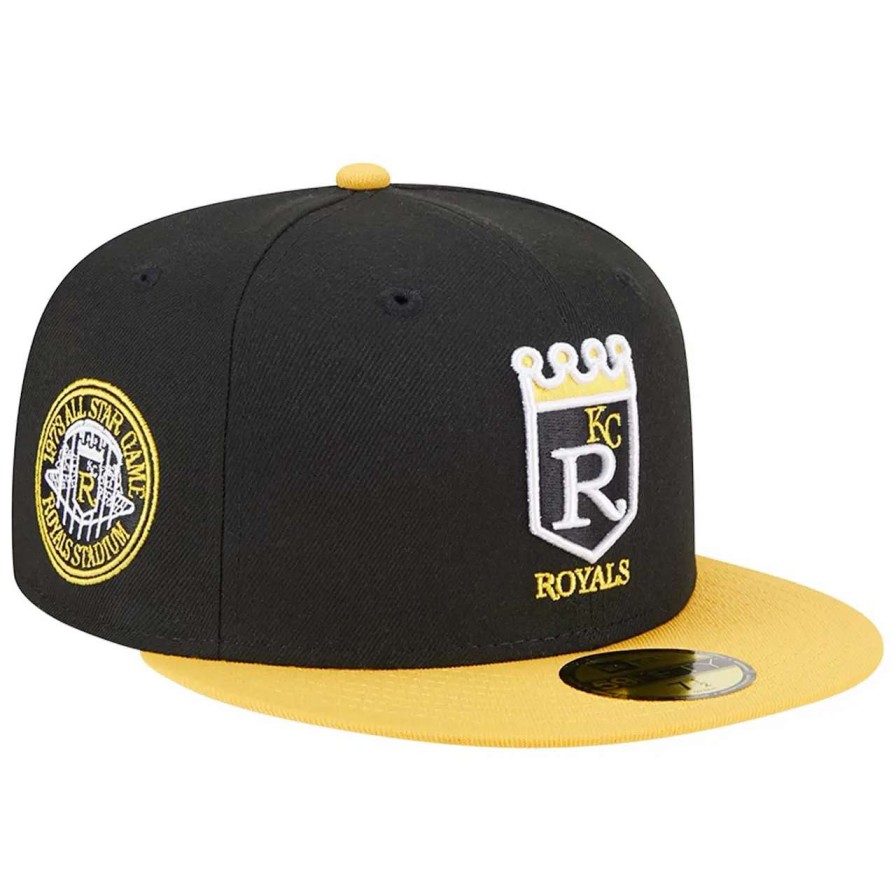 Kansas City Royals Caps * | Men'S Kansas City Royals New Era Black/Gold 59Fifty Fitted Hat