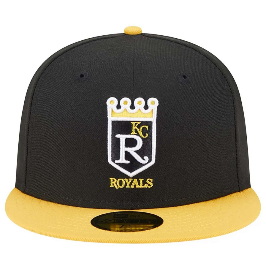 Kansas City Royals Caps * | Men'S Kansas City Royals New Era Black/Gold 59Fifty Fitted Hat