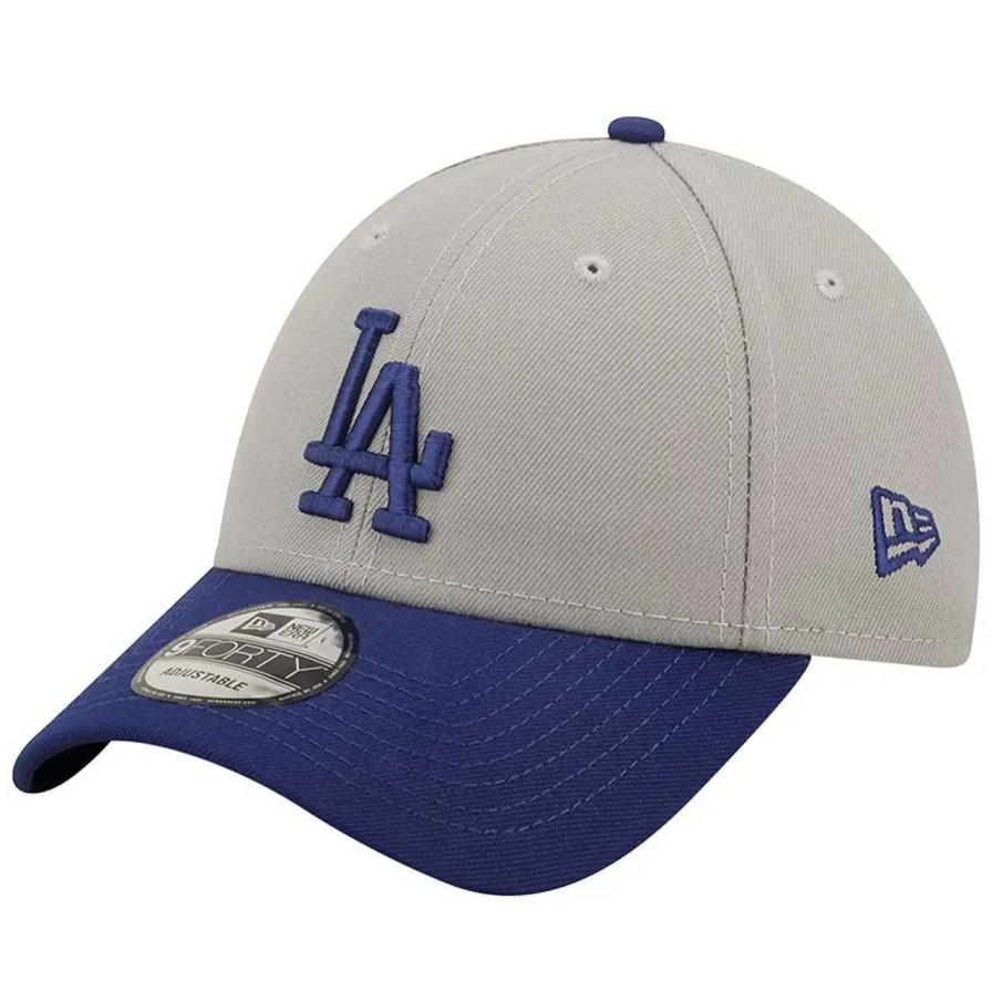 Los Angeles Dodgers Caps * | Men'S Los Angeles Dodgers New Era Gray/Navy League 9Forty Adjustable Hat