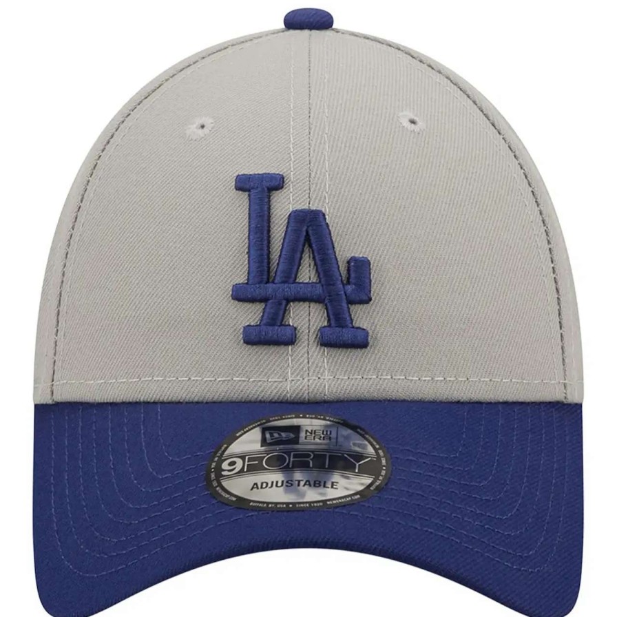 Los Angeles Dodgers Caps * | Men'S Los Angeles Dodgers New Era Gray/Navy League 9Forty Adjustable Hat