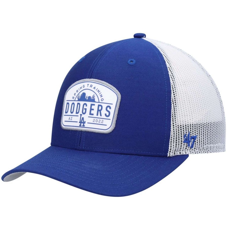 Los Angeles Dodgers Caps * | Men'S Los Angeles Dodgers '47 Royal/White 2022 Spring Training Panorama Trucker Snapback Hat