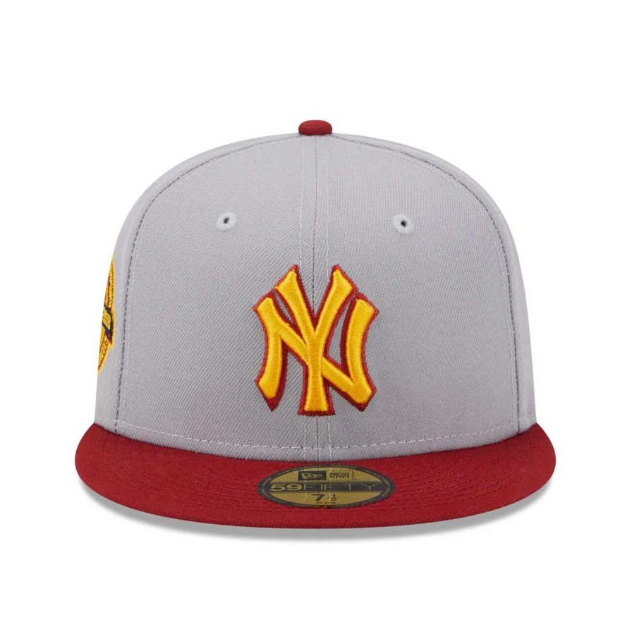 New York Yankees Caps * | Men'S New York Yankees New Era Gray/Red World Series Champions Navy Undervisor 59Fifty Fitted Hat