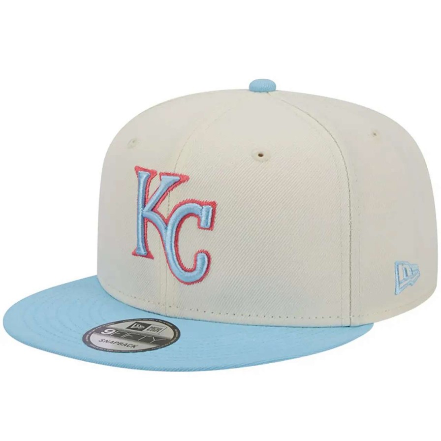 Kansas City Royals Caps * | Men'S Kansas City Royals New Era White/Light Blue Spring Basic Two-Tone 9Fifty Snapback Hat