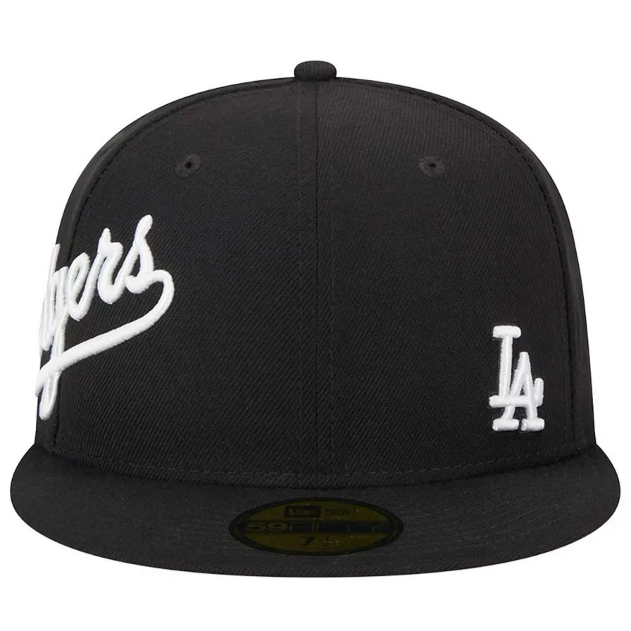 Los Angeles Dodgers Caps * | Men'S Los Angeles Dodgers New Era Black Jersey 59Fifty Fitted Hat