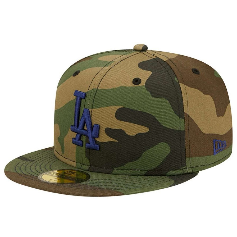 Los Angeles Dodgers Caps * | Men'S Los Angeles Dodgers New Era Camo Team Color Undervisor 59Fifty Fitted Hat