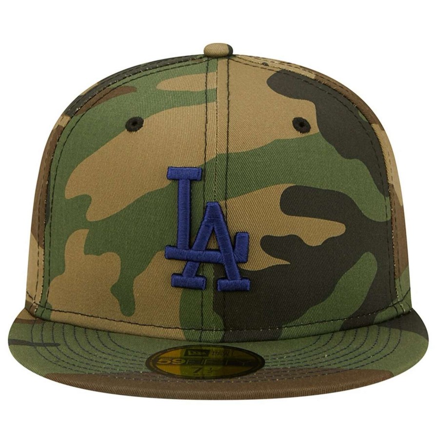 Los Angeles Dodgers Caps * | Men'S Los Angeles Dodgers New Era Camo Team Color Undervisor 59Fifty Fitted Hat