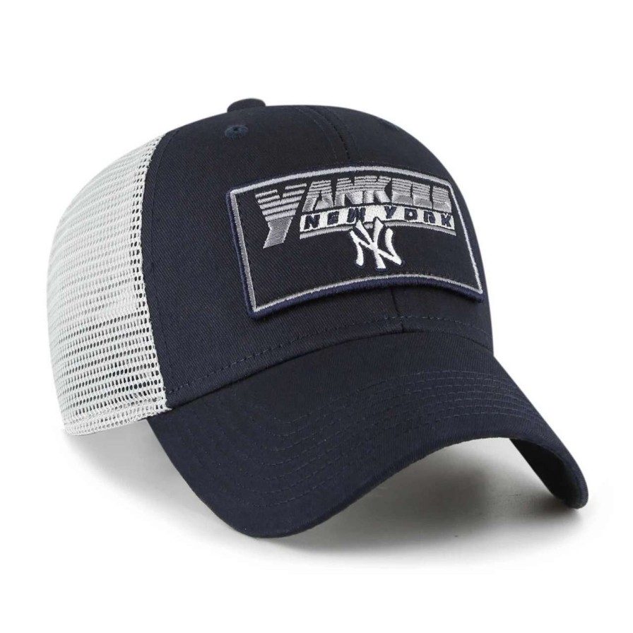 New York Yankees Caps * | Youth New York Yankees '47 Navy/White Levee Mvp Trucker Adjustable Hat