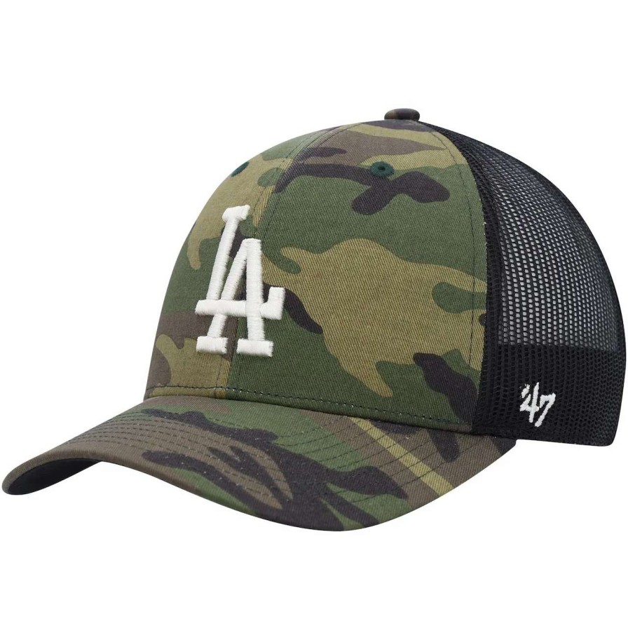 Los Angeles Dodgers Caps * | Men'S Los Angeles Dodgers '47 Camo Trucker Snapback Hat