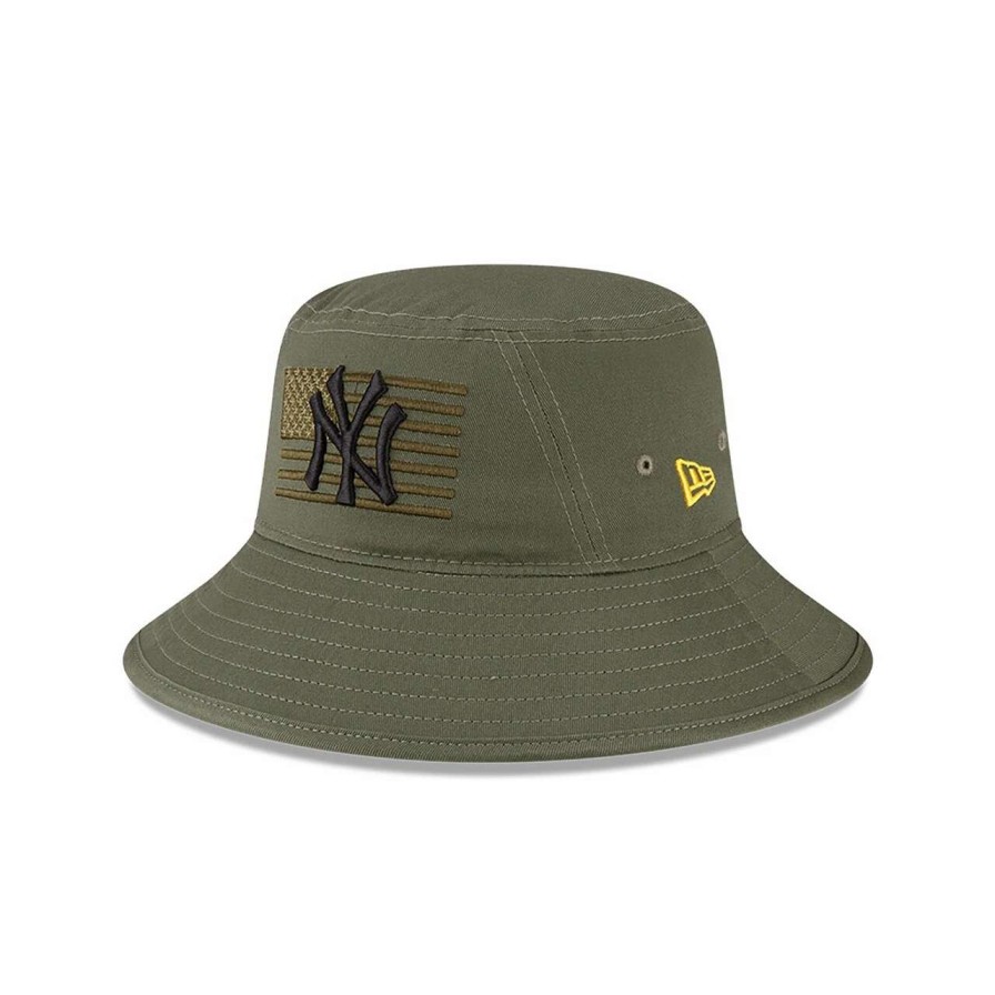 New York Yankees Caps * | Men'S New York Yankees New Era Green 2023 Armed Forces Day Bucket Hat