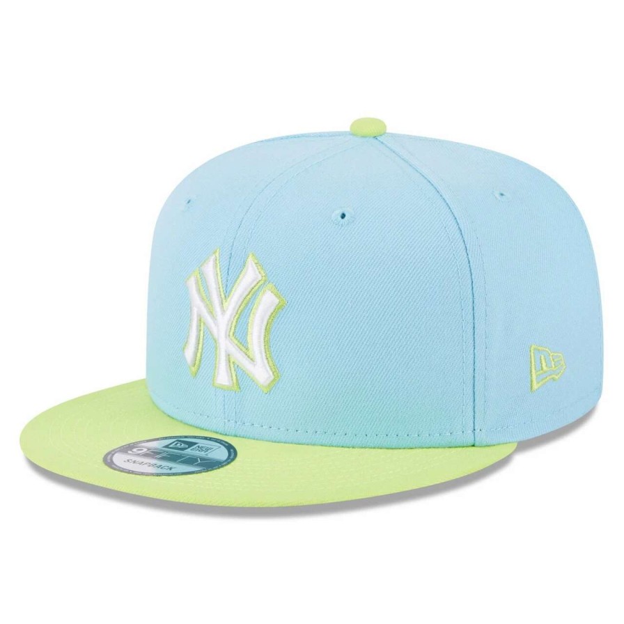 New York Yankees Caps * | Men'S New York Yankees New Era Light Blue/Neon Green Spring Basic Two-Tone 9Fifty Snapback Hat