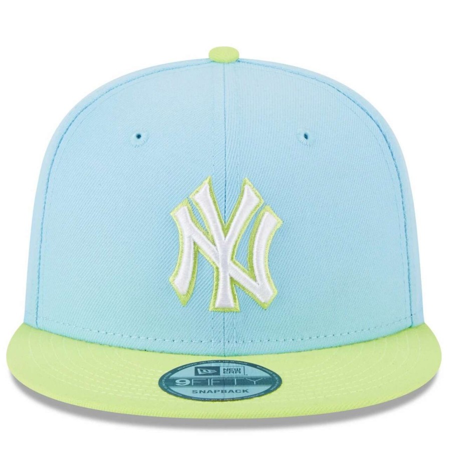 New York Yankees Caps * | Men'S New York Yankees New Era Light Blue/Neon Green Spring Basic Two-Tone 9Fifty Snapback Hat