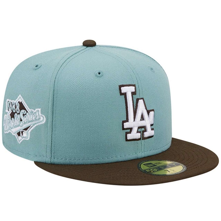 Los Angeles Dodgers Caps * | Men'S Los Angeles Dodgers New Era Light Blue/Brown 1988 World Series Beach Kiss 59Fifty Fitted Hat